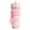 แก้วเก็บอุณหภูมิลายดอกไม้ สีชมพู Stainless 18/8 เคลือบ (CERAMIC) ขนาด 23 Oz. ความจุ 710 ML. รุ่น BLOOMY