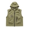 Hooded Cargo Vest เสื้อกั๊กสไตล์แคมป์ปิ้ง มีฮู้ด แมทช์ง่าย ใส่ได้ทุกกิจกรรม (สีเขียว) รุ่น LANTIS