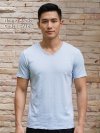 Arctic (สีฟ้าอ่อน) เสื้อยืดคอวีเปลือย ดีไซส์สวย เนื้อผ้าบางเบา เนื้อผ้านุ่มสวมใส่สบาย ระบายอากาศดี ไม่ร้อนอบอ้าว ไซส์มาตรฐานไม่จกตา