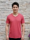 Red (สีแดง) เสื้อยืดคอวีเปลือย ดีไซน์สวย เนื้อผ้าบางเบา เนื้อผ้านุ่มสวมใส่สบาย ระบายอากาศดี ไม่ร้อนอบอ้าว