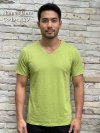Lime (สีเขียวมะนาว) เสื้อยืดคอวีเปลือย ดีไซส์สวย เนื้อผ้าบางเบา เนื้อผ้านุ่มสวมใส่สบาย ระบายอากาศดี ไม่ร้อนอบอ้าว ไซส์มาตรฐานไม่จกตา