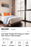 Park Origin Thonglor BTS Thong Lor 2 beds 1 Bath  50 sq m. Fully Furnished