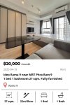Ideo Rama 9 near MRT Phra Ram 9 Fully Furnished 27 sqm.