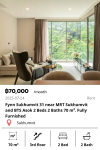 Fynn Sukhumvit 31 near MRT Sukhumvit and BTS Asok 2 Beds 2 Baths 70 m². Fully Furnished