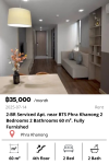 2-BR Serviced Apt. near BTS Phra Khanong 2 Bedrooms 2 Bathrooms 60 m². Fully Furnished