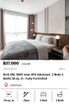 ELIO DEL NEST near BTS Udomsuk  2 Beds 2 Baths 56 sq. m . Fully Furnished