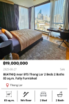 BEATNIQ near BTS Thong Lor 2 Beds 2 Baths 83 sq.m. Fully Furnished