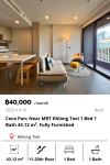 Coco Parc Near MRT Khlong Toei 1 Bed 1 Bath 43.12 m². Fully Furnished