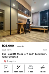 Oka Haus BTS Thong Lor 1 bed 1 Bath 36 m². Fully Furnished