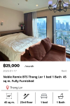 Noble Remix BTS Thong Lor 1 bed 1 Bath  45 sq m. Fully Furnished