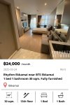Rhythm Ekkamai near BTS Ekkamai 30 sqm. for rent
