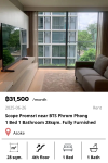 Scope Promsri near BTS Phrom Phong 1 Bed 1 Bathroom 28sqm. Fully Furnished