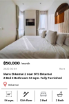 Maru Ekkamai 2 near BTS Ekkamai 2 Bed 2 Bathroom 54 sqm. Fully Furnished