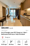 Art @ Thonglor near BTS Thong Lor 1 Bed 1 Bathrooms 36.55 sq.m. Fully Furnished
