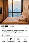 THE ESSE Sukhumvit 36 near BTS Thong Lor 1 Bed 1 Bath 43 m². Fully Furnished