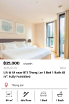 LIV @ 49 near BTS Thong Lor 1 Bed 1 Bath  40 m². Fully Furnished