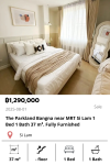 The Parkland Bangna near MRT Si Lam 1 Bed 1 Bath 37 m². Fully Furnished