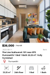 The Line Sukhumvit 101 near BTS Punnawithi 1 Bed 1 Bath 33.25 m². Fully Furnished