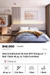 Ideo Q Sukhumvit 36 near BTS Thong Lor  1 Bed 1 Bath 46 sq. m. Fully Furnished