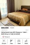 HQ by Sansiri near BTS Thong Lor  1 Bed 1 Bath 43 sq. m. Fully Furnished