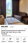 Supalai Oriental Sukhumvit 39 BTS Phrom Phong 1 bed 1 Bath  46 sq m. Fully Furnished