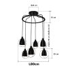Hanging Lamp MODEL 06-ML-18122/6P (E27x6)  Matte Black