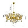 Crystal  Lamp MODEL 07-SLC-5031-8 (E14x8+LED 9.5W) Golden