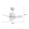 Ceiling Fan ABS Blade Model AC24-4011-3-WH 24" Matte white
