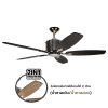 Lamp Ceiling Fan  PLYWOOD BLADES MODEL C C04-52N POK SIZE 52"  Silver/ Dark Brown