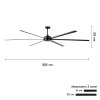 Ceiling Fan Aluminum Blade Model DC120-6014-NBK SIZE 120" Matte black
