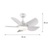 Ceiling Fan With Light ABS Blade Model DC30-1014-5-LWH SIZE 30"  Matte white