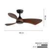 Ceiling Fan ABS Blade Model DC38-6015-ORB 38" Matte black/ Oil Rubbed Bronze