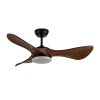 Lamp Ceiling Fan ABS Blade MODEL DC42-2010-3-LOAK SIZE 42"  Matte black/ OAK