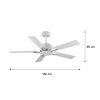 CEILING FAN Plywood Blade MODEL DC52-1011-5-NWH SIZE 52" Matte white