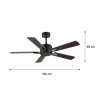 CEILING FAN Plywood Blade MODEL DC52-1011-5-NWP SIZE 52" Matte black
