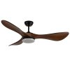 Lamp Ceiling Fan ABS Blade MODEL DC52-2010-3-LOAK SIZE 52"  Matte black/ OAK