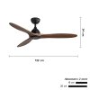 Ceiling Fan Solid Wood Blade Model DC52-6016-NOAK 52" Weathered Patina/Oil Rubbed Bronze