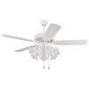 Lamp Ceiling Fan  PLYWOOD BLADES MODEL F552-5L-WH SIZE 52" White
