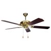 Ceiling Fan Plywood Blade Model ML-03-PB SIZE 52"  Polish brass/Dark Wood