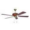 Ceiling Fan With Light Plywood Blade Model ML-05-CHR/PB SIZE 52" Polish brass/Chery