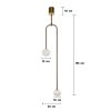 Hanging Lamp MODEL O6-SL-2006-GD-2 (E14x2) Gold /White