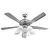 Lamp Ceiling Fan Steel Blade MODEL S M01-566 ICR 56"  Chromium
