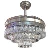 Ceiling Fan With Light  Acrylic Blade Mode MS-24+RC SIZE 42"  Silver
