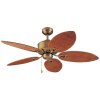 CEILING FAN Rattan Weave Blade MODEL S N01-52N CAB SIZE 52" Antique brass/ Rattan