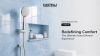 castelli-hand-shower-1456045-sanitary-kamar-mandi Tampilan mewah Castelli Hand Shower 1456045 dengan lapisan chrome pada latar dinding kamar mandi minimalis