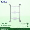 Rak Kamar Mandi 3 Tingkat ALNO Ambalan Kamar Mandi Triplex Glass Shelf - 1206738-ZC