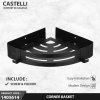Rak Dinding Sudut Serbaguna Castelli Corner Basket Elegant Matte Black - 1405614