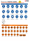 ป้ายจราจร  ป้ายบังคับ , ป้ายงานก่อสร้าง มีให้เลือก 45 แบบ