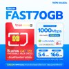 ซิมเน็ตรายปี FAST70 ซิมเทพเน็ต GIGATEX เร็วสูงสุด 1000Mbps ใช้งานได้ 70GB โทรฟรีทุกเครือข่าย