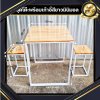 KADStudio ชุดโต๊ะเก้าอี้ไม้แท้สีขาวมินิมอล (K182)
